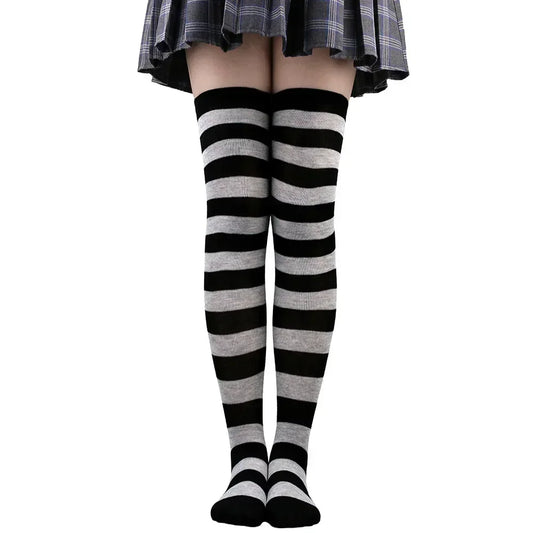 Thigh High Stockings Women Striped Polka Dot Women's