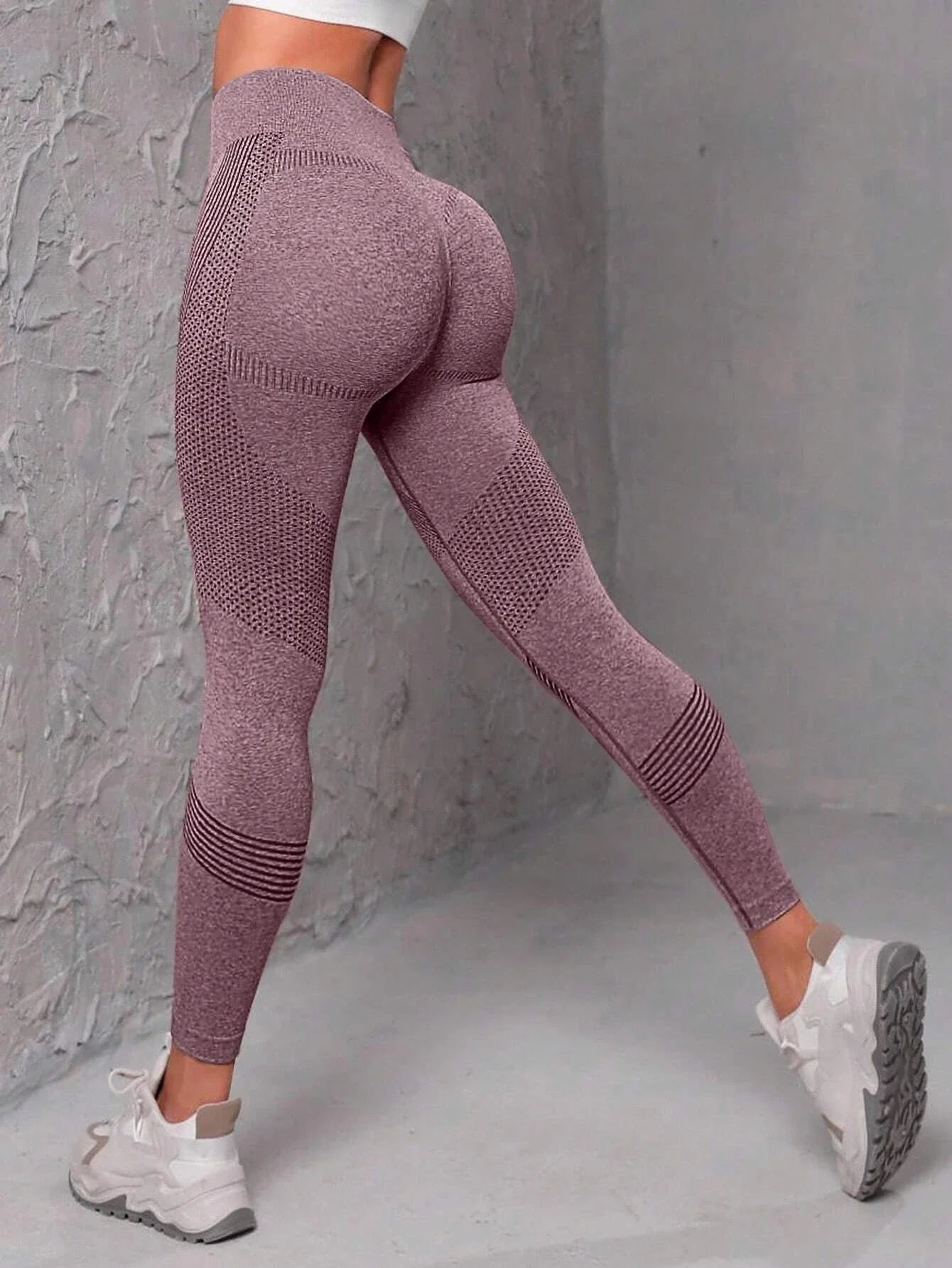 Nahtlose Sportleggings mit breitem Bund