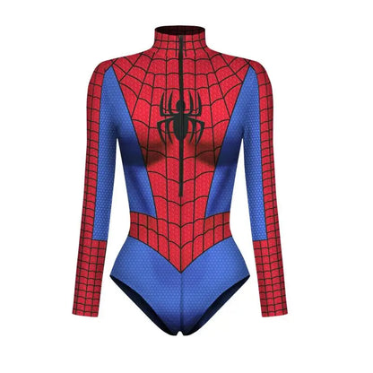 Women Spiderman Swimsuit Superhero Captain Marvel Bodysuit Anime Black Panther Cosplay Costume Long Sleeve Halloween Outfits