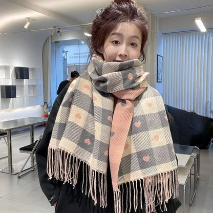 2025 Luxury Winter Cashmere Scarf Women New Design Warm Pashmina Long Tassel Scarves Female Print Shawl Thick Foulard Bufanda