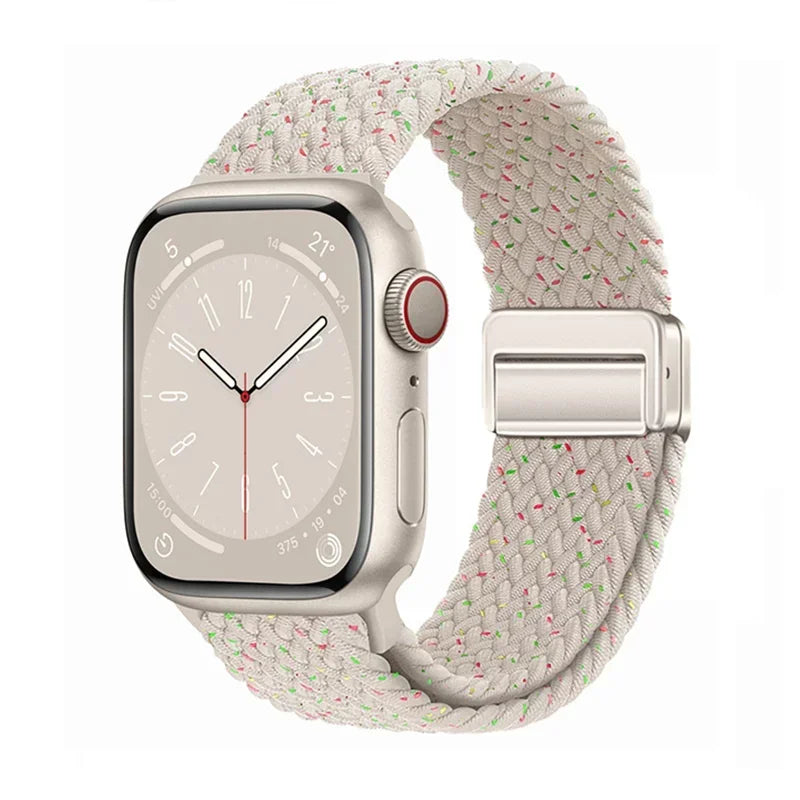 Geflochtenes Band für Apple Watch Armband 44mm 40mm 45mm 46mm 49mm 41mm 38 Magnetisches Nylonarmband iWatch Serie SE 7 6 8 9 10 Ultra 2
