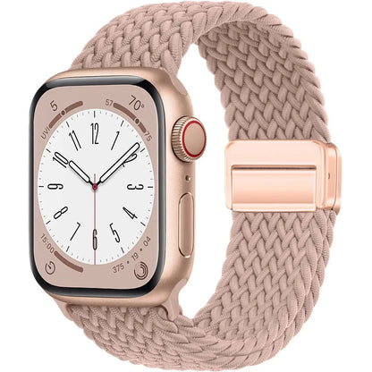 Geflochtenes Armband für Apple Watch 44mm 40mm 45mm 49mm 41mm 38mm Schnallenarmband iWatch Series SE 7 3 6 8 9 Ultra 2 Magnetisches Armband
