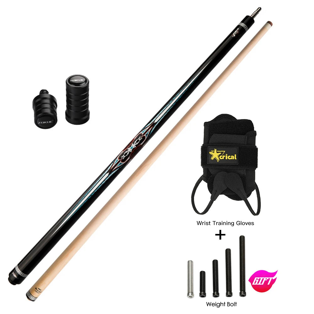 ZOKUE Carom Stick Professional Carom Billiard Cue Korean 3 Cushion Billiard Cue Carom Taper 12mm Tip 142 cm Libre Cue with Case
