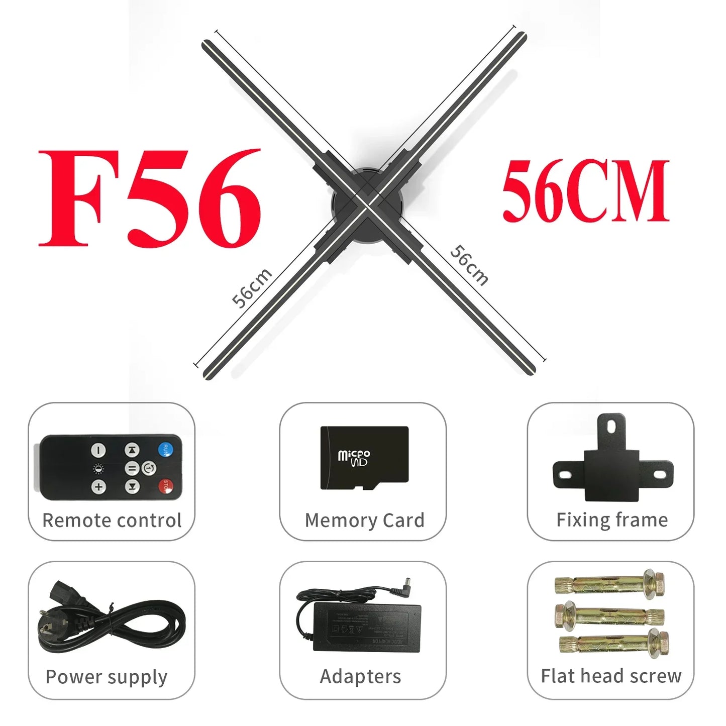 3D Fan Hologram Projector Wifi Display Advertising Logo Light Led Sign Holographic Lamp Three-Dimensional Projectors 52-80CM