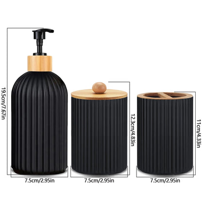 Bathroom Soap Dispenser & Toothbrush Holder Organizer