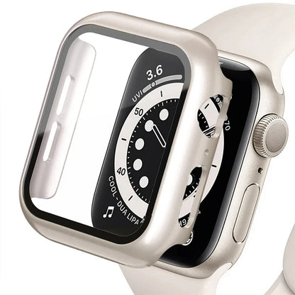 Displayschutzfolie aus gehärtetem Glas+Abdeckung für Apple Watch Zubehör 45mm 41mm 44mm 40mm 42mm Displayschutzfolie Apple Watch Hülle Serie 9 4 5 6 SE 7 8