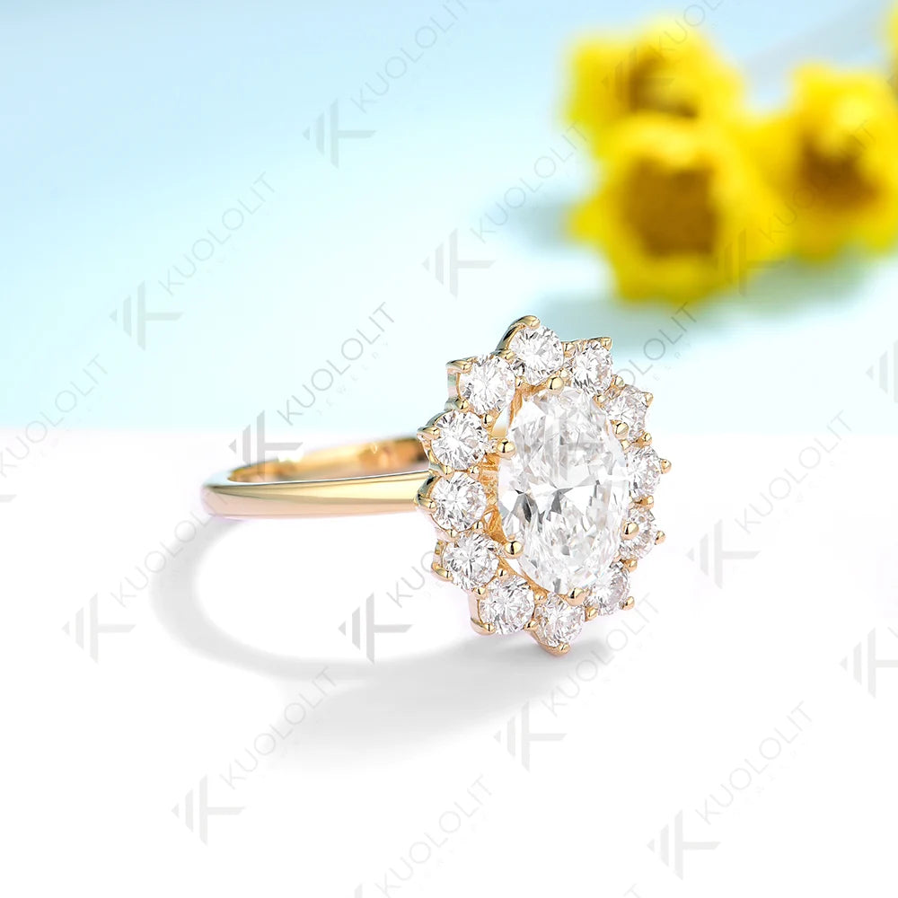 Kuololit IGI1.0CT Ovalschliff Laborgezüchteter Diamant-Verlobungsring für Damen Massiv18K14K10KDVS1DiamantenGelbgold als Weihnachtsgeschenk
