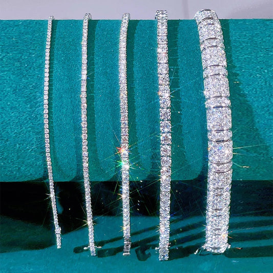 D VVS1 Moissanite Tennis Bracelet S925 2-5mm Gift