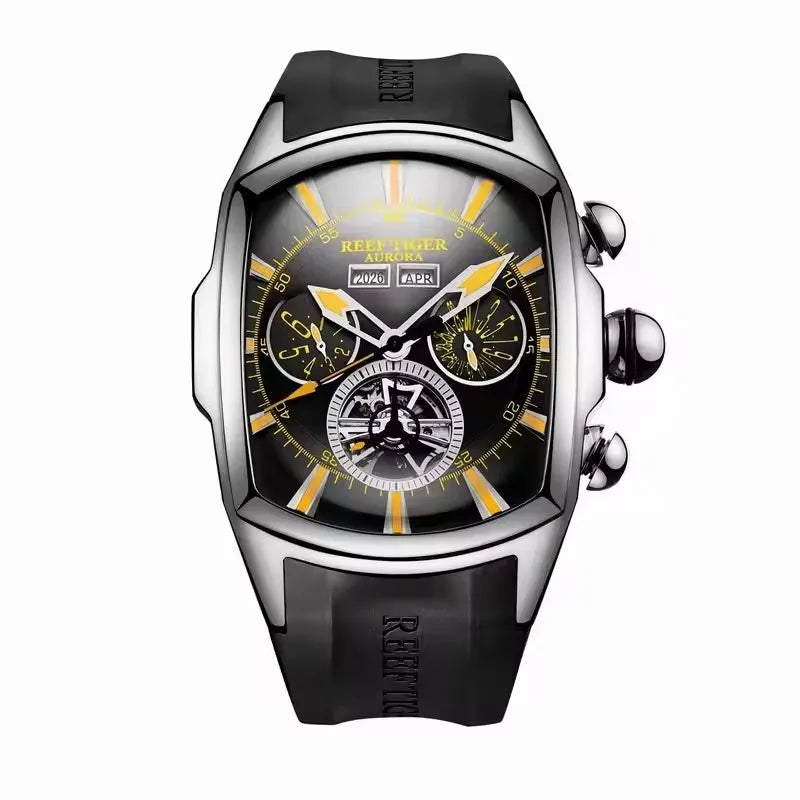 Reef Tiger Tourbillon Automatic Watch – Wine Barrel