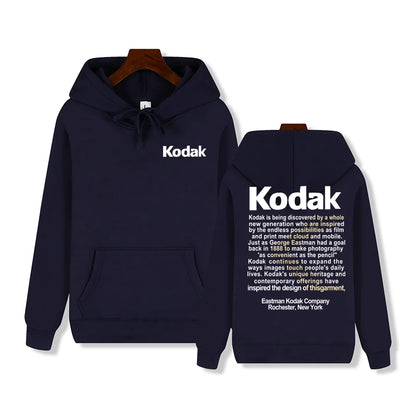 Kodak Print Fashion Men‘s Sportswear Autumn Winter Daily Street Casual Comfortable Loose Sports Hoodie
