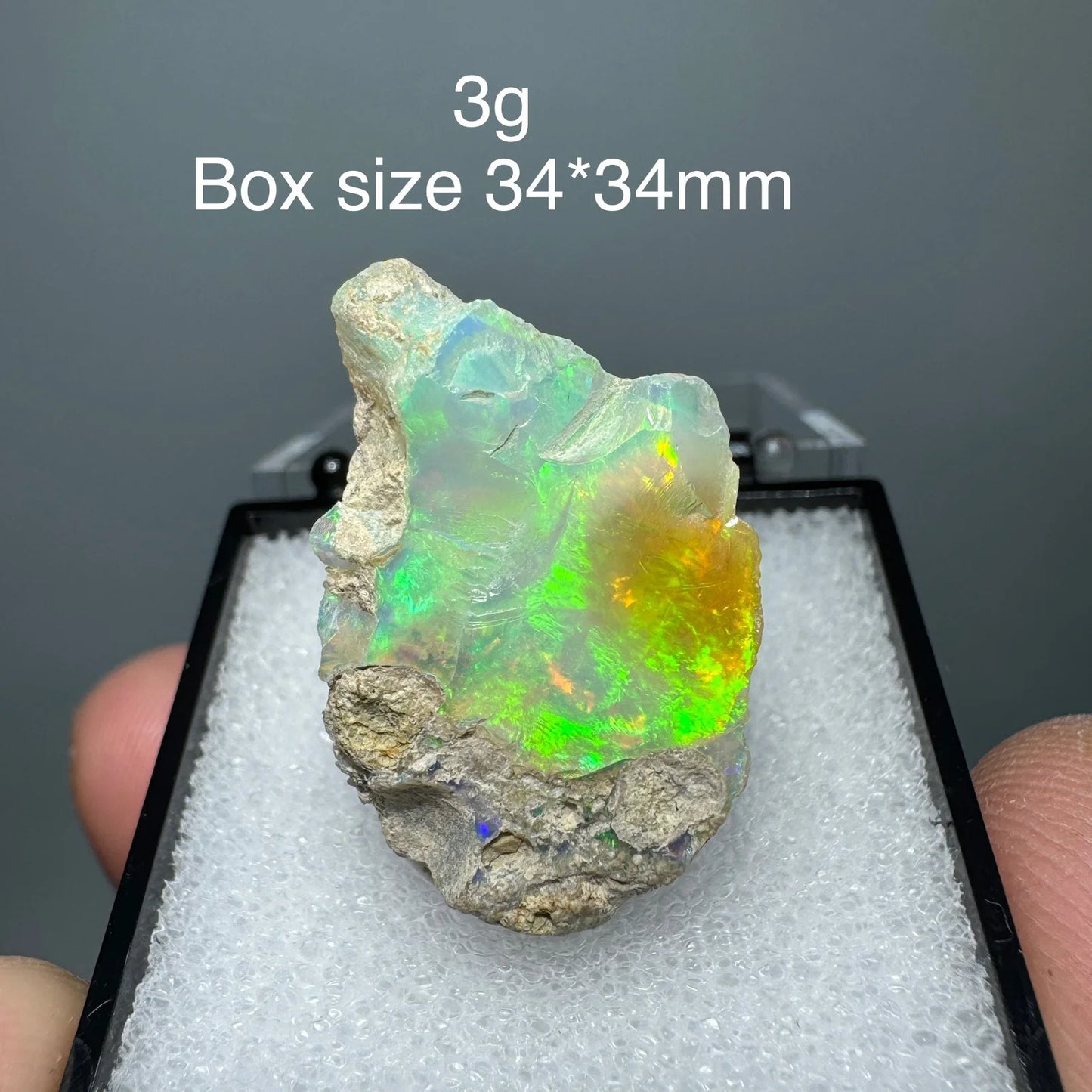 Natural Ethiopia Opal Gem Mineral Specimen Box