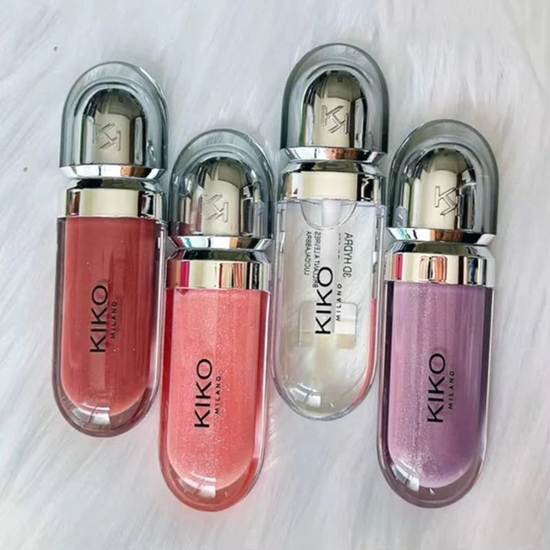 KIKO 3D Hydra Lipgloss Mirror Lip Glaze Shimmer Moisturizing Pearlescent Color Liquid Lip Gloss Plump Glossy Non Stick Cup Balm