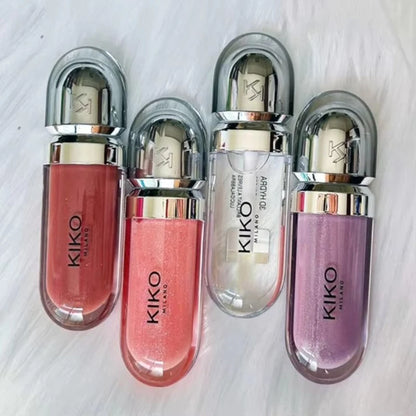 KIKO 3D Hydra Lipgloss Mirror Lip Glaze Shimmer Moisturizing Pearlescent Color Liquid Lip Gloss Plump Glossy Non Stick Cup Balm
