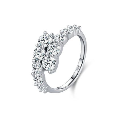 MODIAN 925 Sterling Silver Classic Luxury Round CZ Eternity Band Rings For Women Wedding Engagement Statement Jewelry Gift