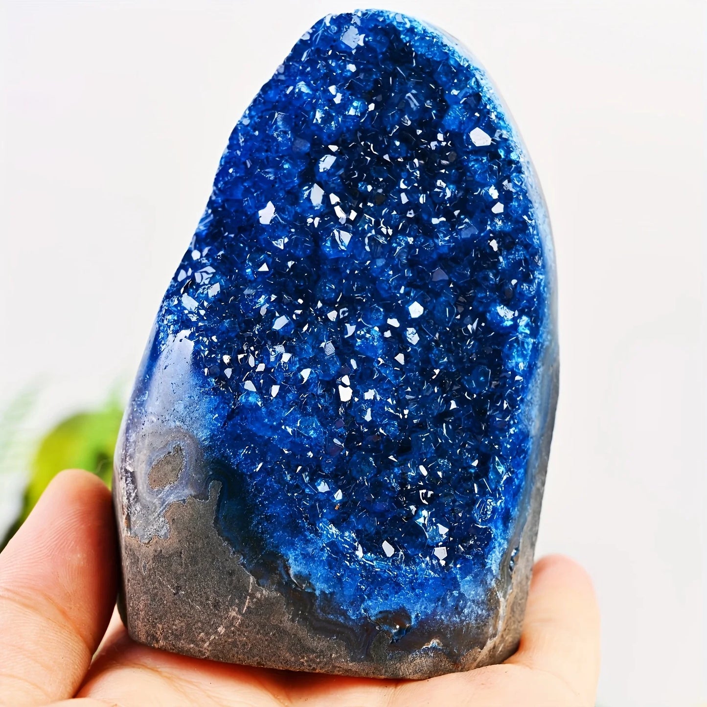Uruguayan Blue Quartz Geode Cluster | Home Office Decor