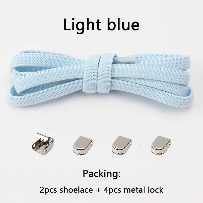 Gummiband-Schnürsenkel ohne Binden, Einheitsgröße für Erwachsene und Kinder, Sportschuh-Schnürsenkel, schnürsenkellos, flach, dehnbar