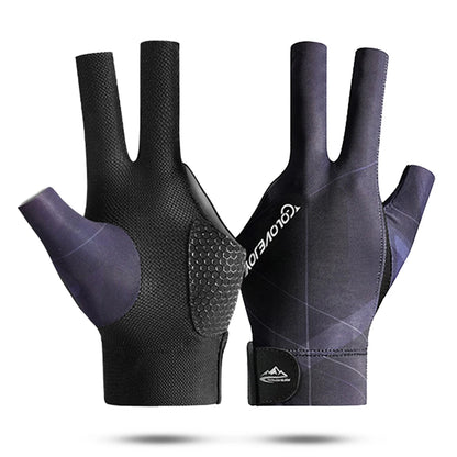 Offene Finger Billardhandschuhe Atmungsaktives Polyester Snooker-Poolhandschuhe Verstellbarer Klettverschluss Glatt Weich Leicht Amateurtraining