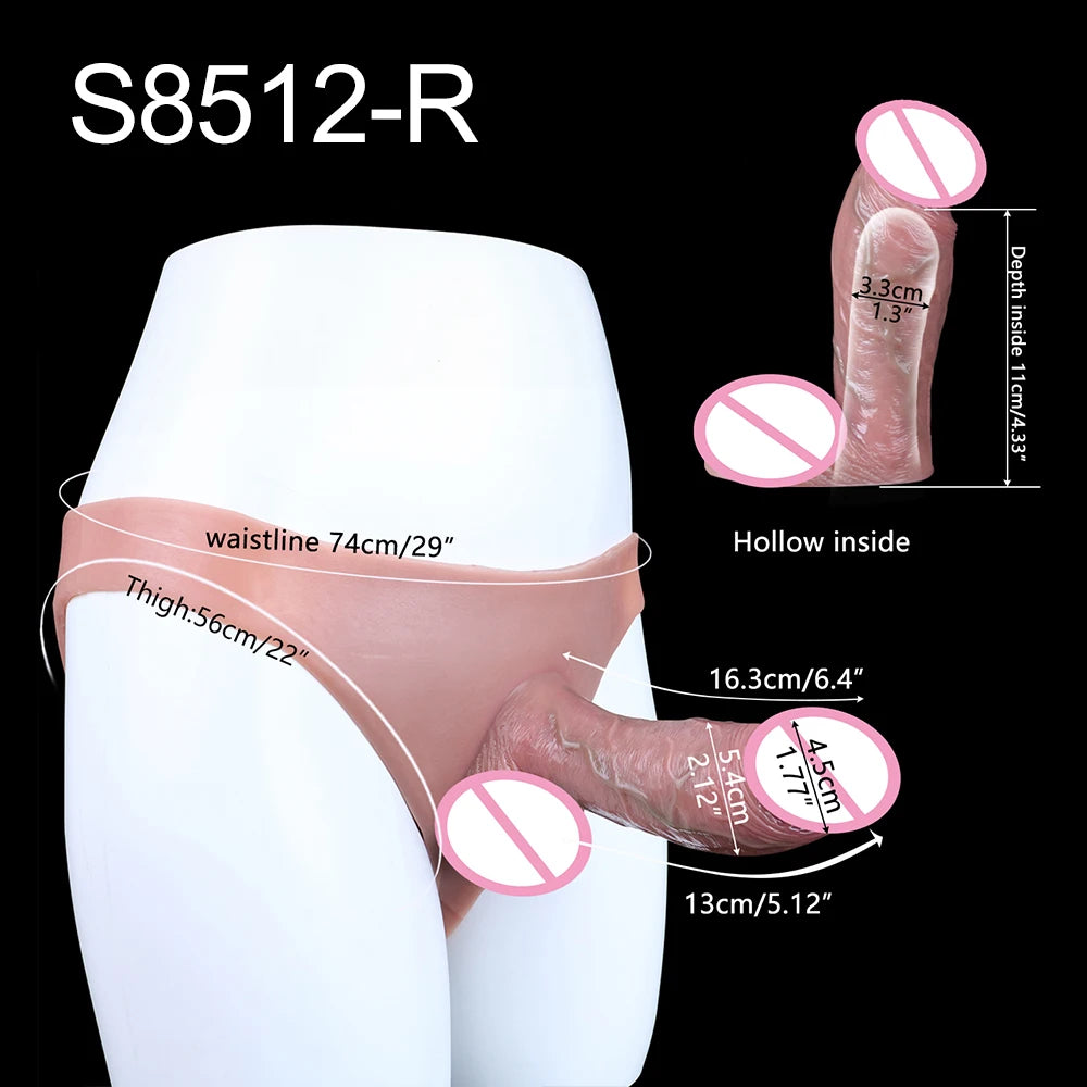 SXXY Silikon Unterhosen & Boxershorts mit Penishülle Männlicher Masturbator Strap-on Hohl Dildo Sexspielzeug für Männer Frauen