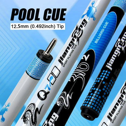 Viper 12.5mm Billiards Cue Bag Set Professional Carbon Fiber American Pool Cue Stick Smooth Shaft for Home and Bar Pool Games