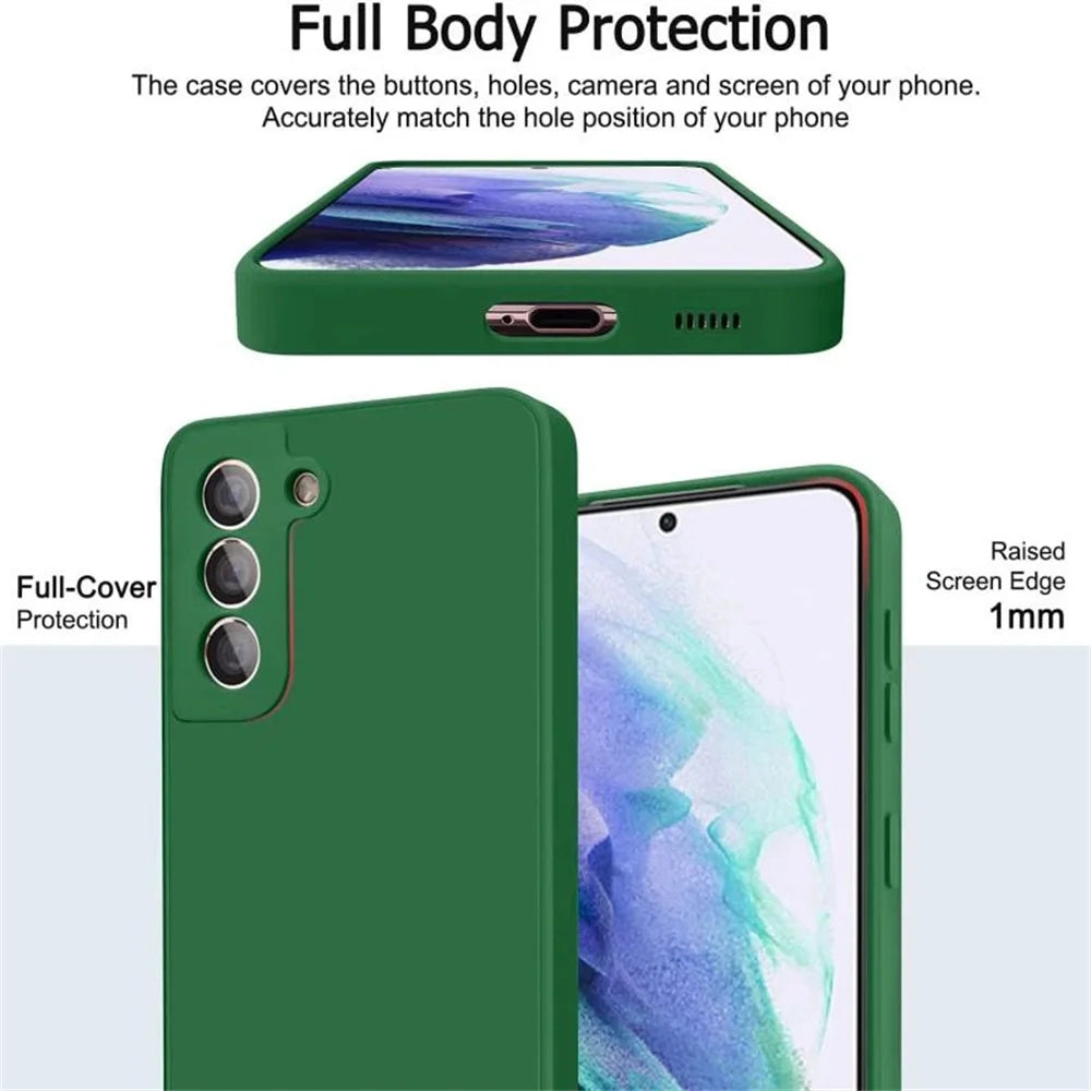 Luxuriöse Flüssigsilikonhülle für Samsung S25 S24 Galaxy S20 S21 S22 S23 FE Plus Note10 20 A52 A31 A41 A71 A51 A72 A70 A50 Coque