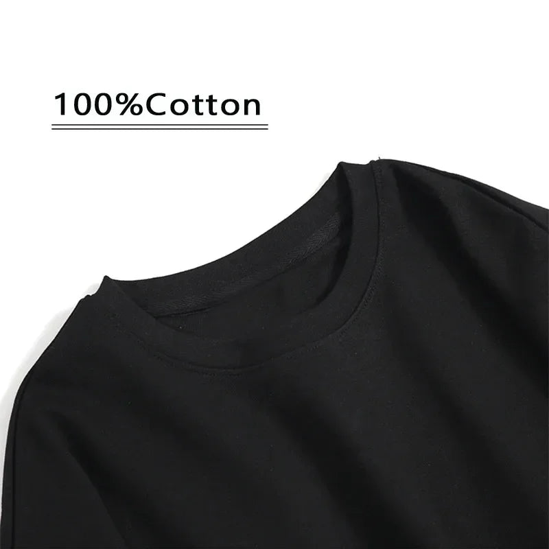 2026 Oversized New Trendy Little Monster Eyes Cotton Round Neck Short Sleeve Men's and Women's Letter Printed Couple T-shirt Top