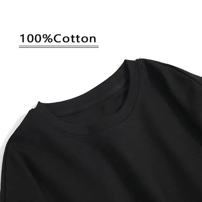 2026 Oversized New Trendy Little Monster Eyes Cotton Round Neck Short Sleeve Men's and Women's Letter Printed Couple T-shirt Top