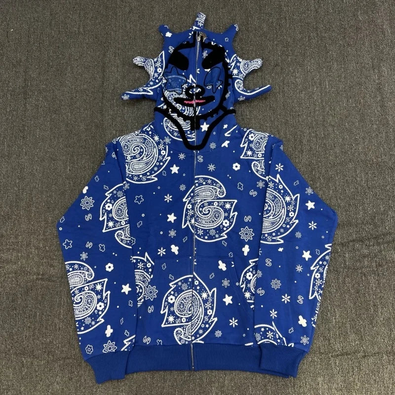 Designer Zipper Pullover Hoodie Oversized Fit Casual Sweater