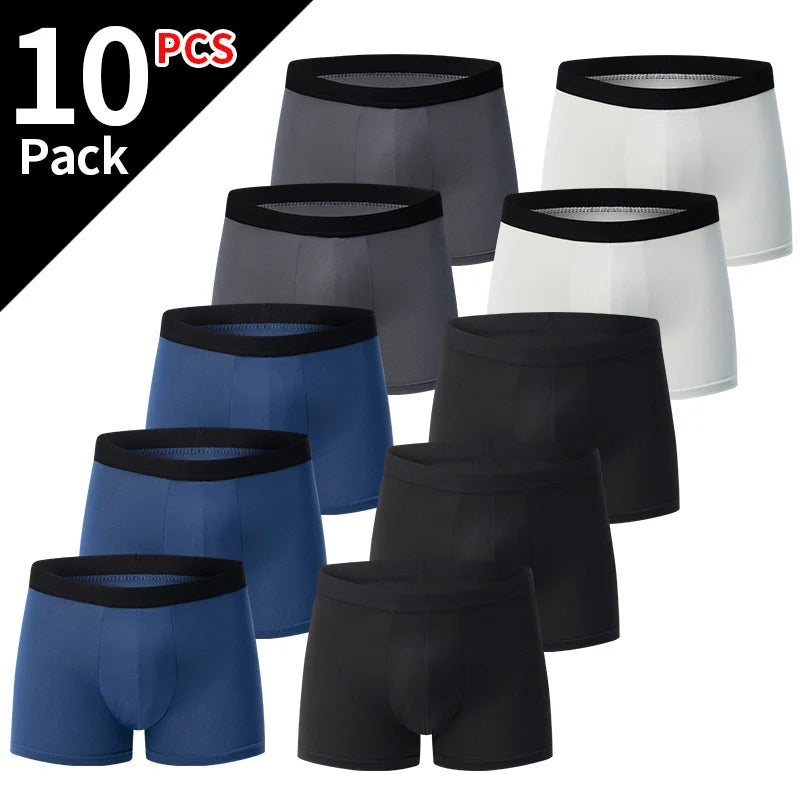4/10-teiliges Set lässiger und modischer Herrenunterwäsche Bequeme Boxershorts Jugend-Übergröße Sport-Radfahren elastische Shorts