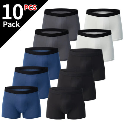 4/10-teiliges Set lässiger und modischer Herrenunterwäsche Bequeme Boxershorts Jugend-Übergröße Sport-Radfahren elastische Shorts