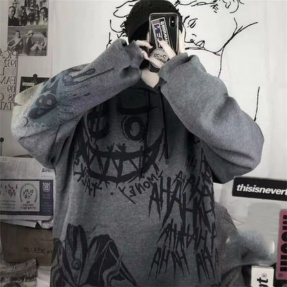 Gothic Japan Cartoon Hip Hop Hoodie Sweatshirt Oversize Damen Frühling Herbst Lustige Punk Hoodies Tops Damen Kleidung Hoodie Mädchen