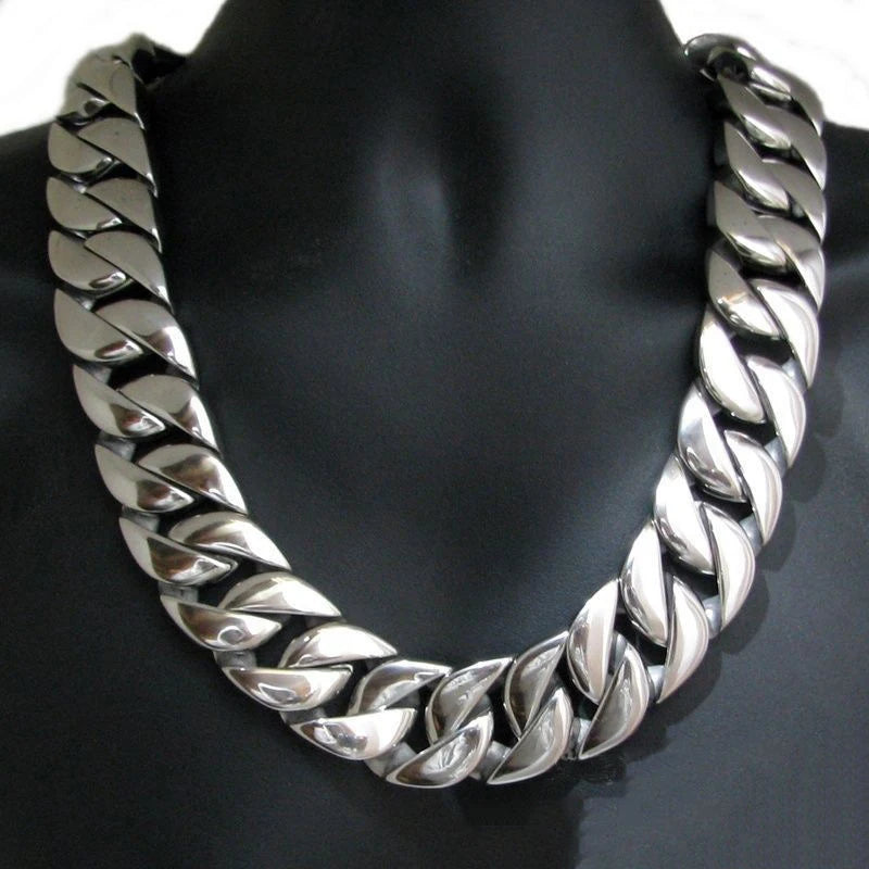 24mm/32mm Big Heavy Gold Silver Color 316L Stainless Steel Cuban Miami Link Chains Necklaces for Men Hip Hop Rock Jewelry Gift