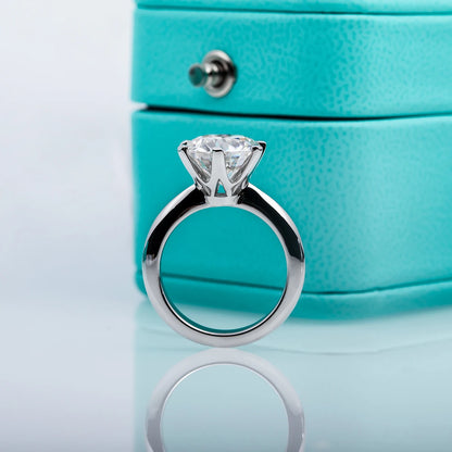 AnuJewel 1ct 2ct 3ct 5ct D Color Moissanite Engagement  Ring for Women 925 Sterling Silver Gold Plated Solitaire Rings Wholesale