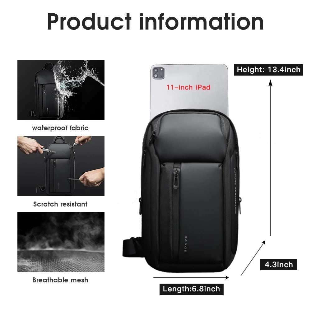 Bange New Oxford Fashion Waterproof Chest Bag Crossbody Bag Men's Models Men's Chest Bag Leisure Shoulder Satchel Large Capacity