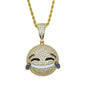 Gold Silber Farbe CZ Lustiger Gesichtsanhänger Halskette Iced Out Zirkonia Stern Herz Lächeln Charme Halsketten Männer Frauen Hip Hop Schmuck