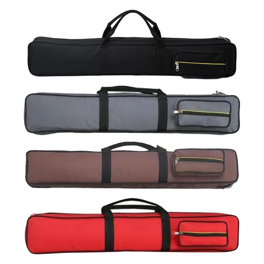 Four gun cases in black, gray, brown, and red on a white background