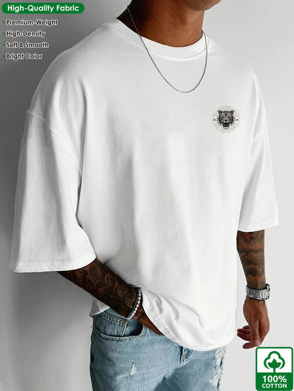 Retro Tiger Trendy Print 100% Baumwolle Herren Damen T-Shirt Sommer Herbst Täglich Outdoor Sport Party Lässig Locker Straße Kurzarm