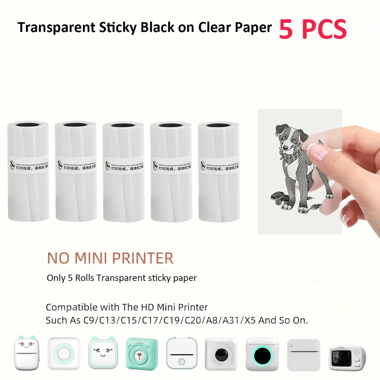 Thermal Mini Printer Portable Inkless Sticker Maker