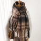 2025 Winter Thick Warm Scarf Women Cashmere Shawl and Wraps Pashmina Neckerchief Bufanda Female Rainbow Hairy Tessel Echarpe New