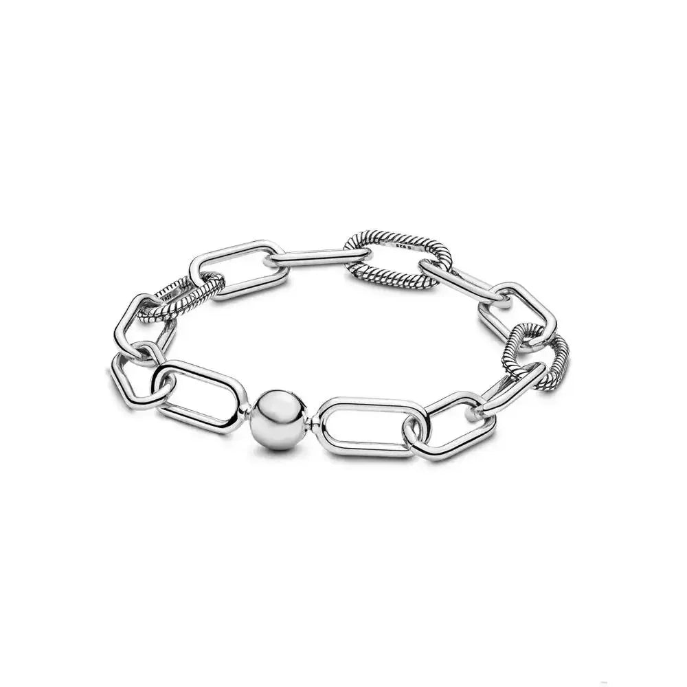 2025 New 925 Sterling Silver Classic Fashion Pearl Link Bracelet Splicing Chain High Jewelry Accessory for Mother's Day
