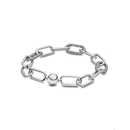 2025 New 925 Sterling Silver Classic Fashion Pearl Link Bracelet Splicing Chain High Jewelry Accessory for Mother's Day