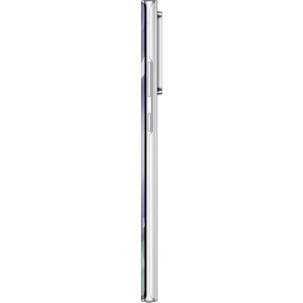 Smartphone with a metallic finish on a white background