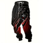 Men Loose Casual Pocket Draw Rope Sports Sweatpants Fashion Dragon And Hand Printed Sweatpants Winter New Thick Warm Sweatpants