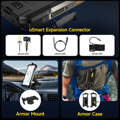 uSmart Expansion Connector with various accessories on a dark background