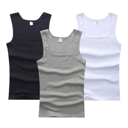 3er-Pack Baumwoll-Herren-Tanktops Ärmellose feste Muscle-Unterhemden Herrenbekleidung U-Ausschnitt Fitnessbekleidung Damen ärmelloses Shirt