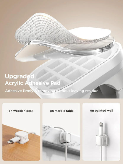 Strong Adhesive Cable Clips - Under Desk Cord Holder