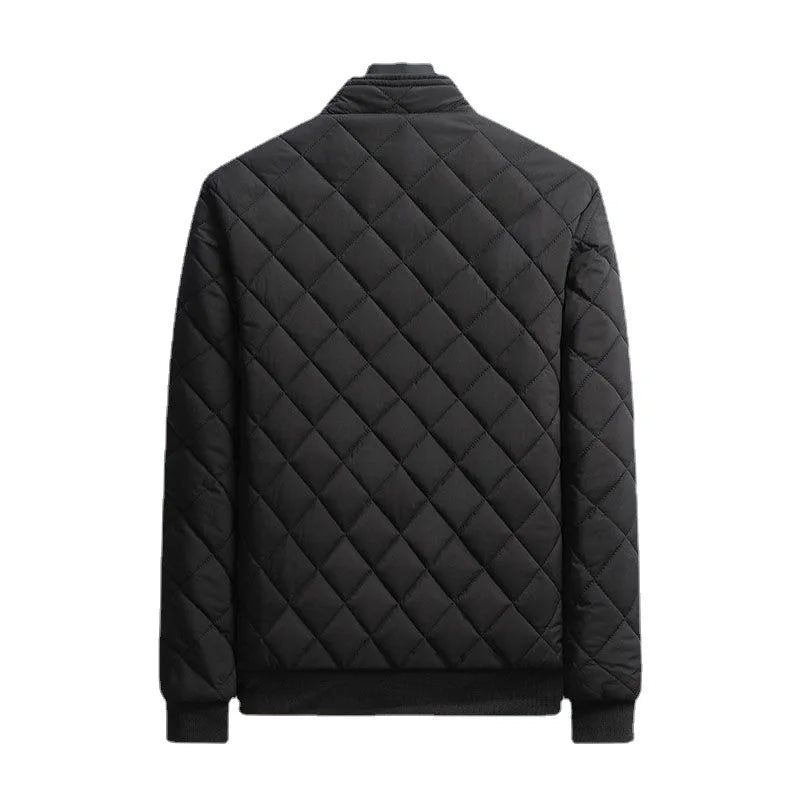 Herbst Winter Bomberjacke Herren Rautenmuster Fleece gefüttert Freizeitjacke Herren Mode Kleidung 2023 Brandneue Slim Fit Jacke