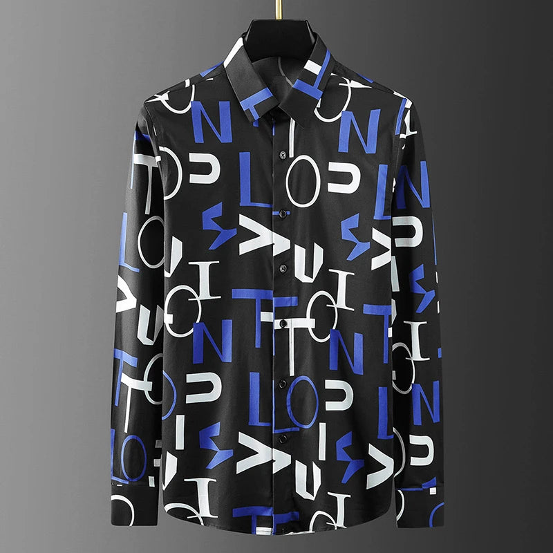 Teglex Men's Slim Lapel Long Sleeve Shirt 6XL