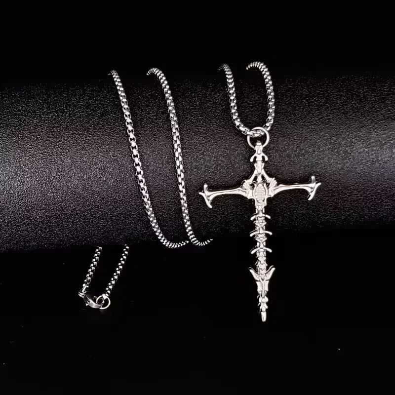 European And American Fashion Personality Retro Gothic Cross Necklace For Men And Women Street Hip-Hop Trendsetters Versatile Pe