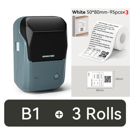 NIIMBOT B1 Portable Thermal Printer With Tapes 2 Inch Adhesive Label Printer Mini Bluetooth Sticker Maker Support Smartphones PC