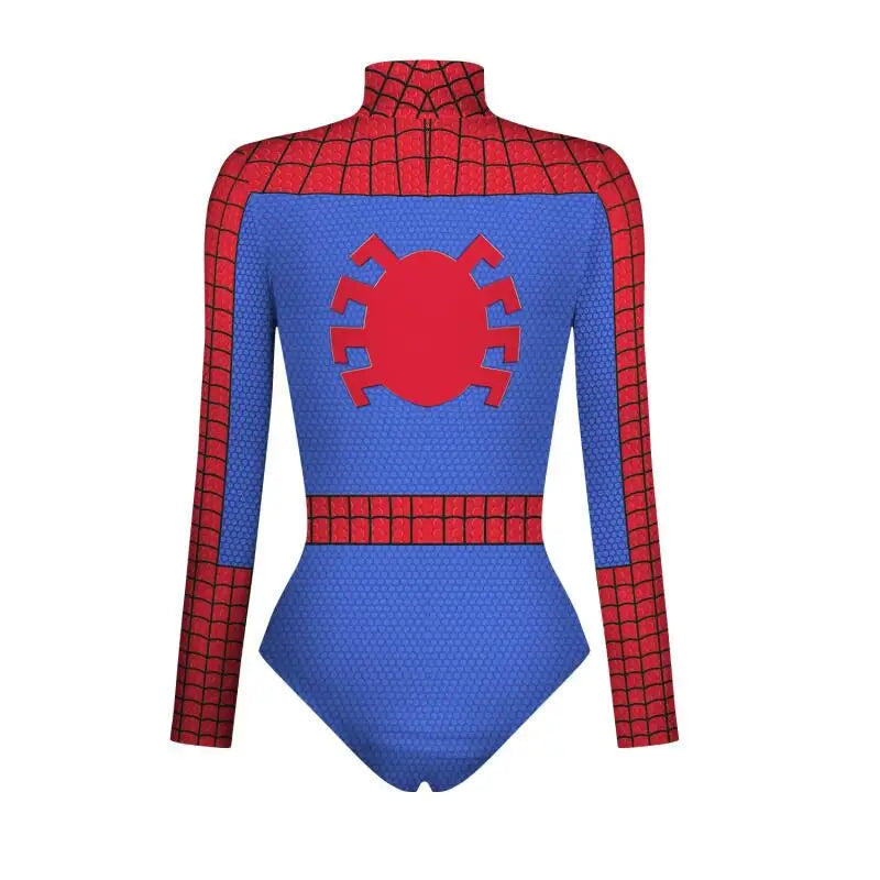 Women Spiderman Swimsuit Superhero Captain Marvel Bodysuit Anime Black Panther Cosplay Costume Long Sleeve Halloween Outfits